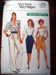 7449 EZ VOGUE SHORTS, PANTS, TAPER SKIRT PATTERN 6-10, 18-22